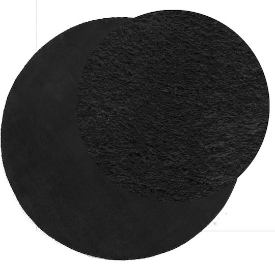 vidaXL Huarte Antiderapant Covor Rotund Negru