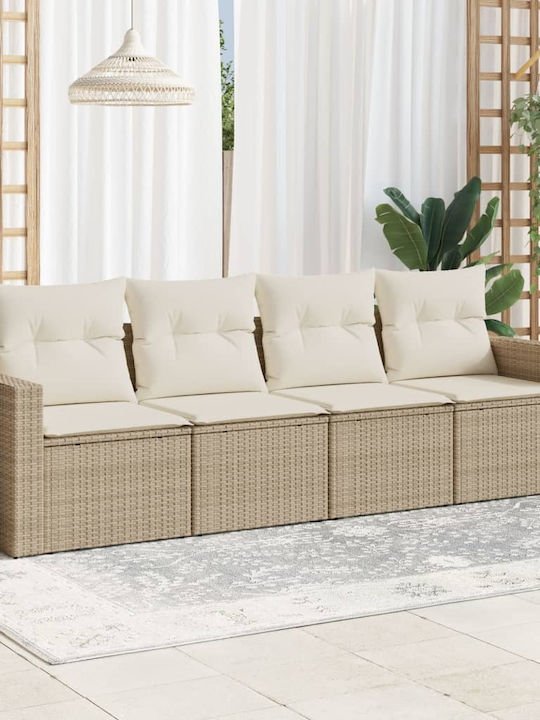 Canapea Cu Patru Locuri De Exterior Din Rattan Cu Perne 55x55x69cm