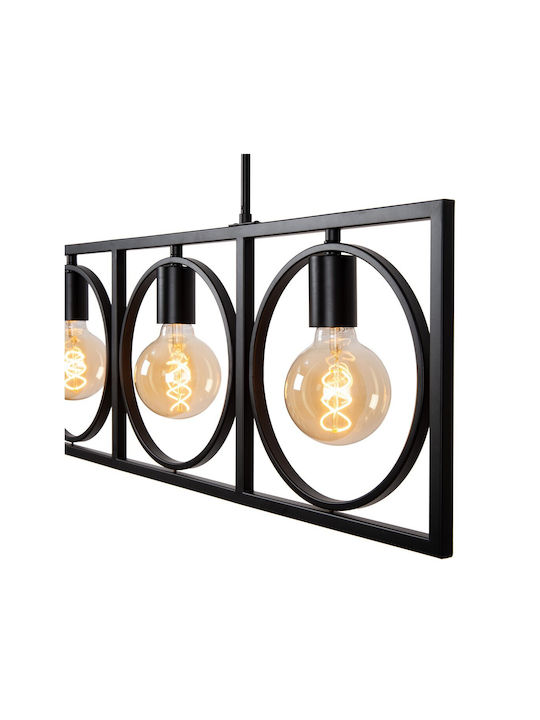 Lucide Lightning Pendant Light Black for 4 Bulbs E27