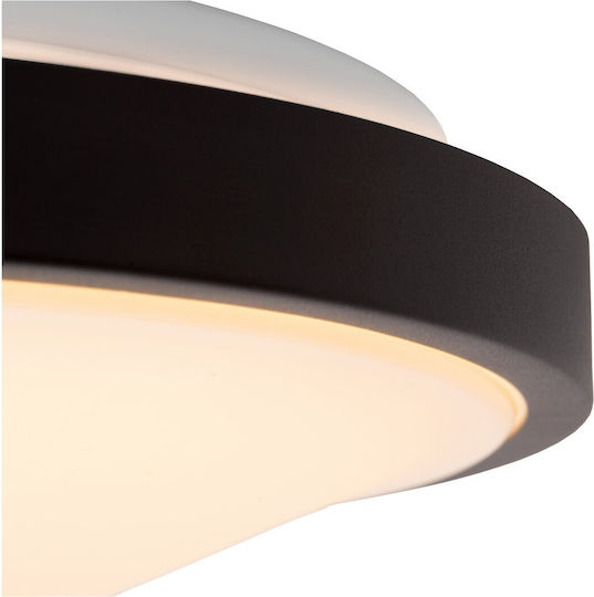 Lucide Lightning Φωτιστικό Πλαφονιέρα Οροφής Μπάνιου Μαύρη με Ενσωματωμένο LED