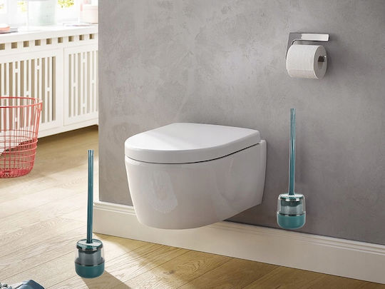 Silicone Toilet Brush, Ubx, With Holder, Wall Mount, Grey/blue, 38x7 Cm