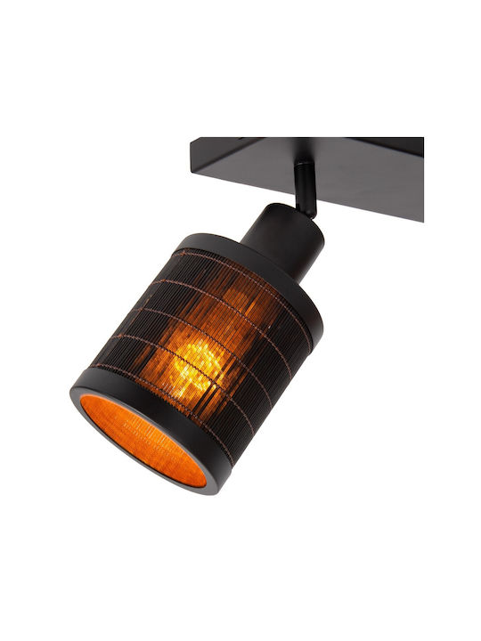 Lucide Lightning Διπλό Σποτ με Ντουί E27 σε Μαύρο Χρώμα