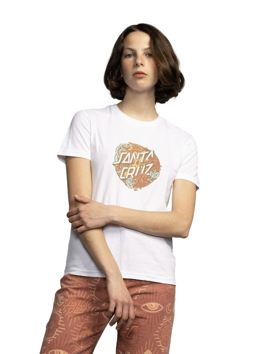 Santa Cruz Women's T-shirt Animal Print White