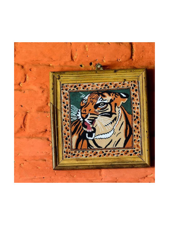 Ioakeimidis Decorative Tapestry Handmade Made of Fabric 40x40cm