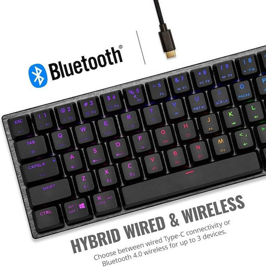 CoolerMaster SK622 Wireless Gaming Mechanical Keyboard 60% with TTC Brown switches and RGB lighting (English US) Gray