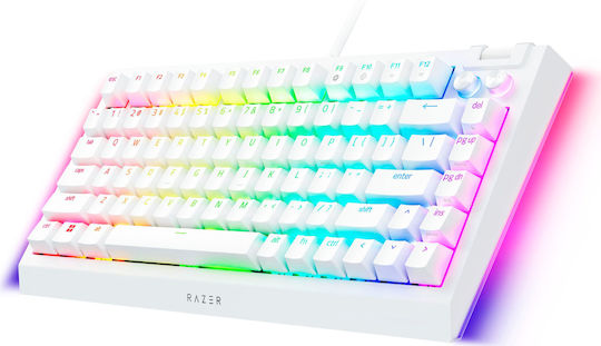Razer BlackWidow V4 Gaming Mechanical Keyboard 75% with Razer Orange switches and RGB lighting (English US) White