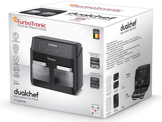 Turbotronic Air Fryer 12lt Μαύρο TT-DAF7W