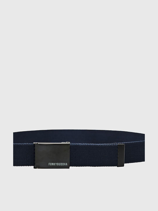 Men's Belt Fabric Webbing Belt Navy Blue