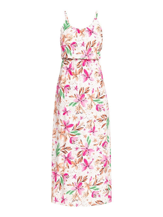 Happy Tropical Summer Maxi Dress Snow White