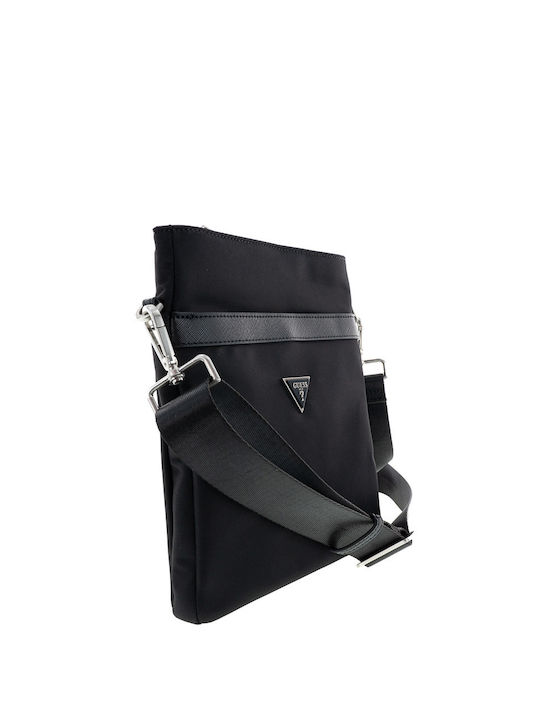 Guess Fabric Shoulder / Crossbody Bag Certosa with Zipper Black