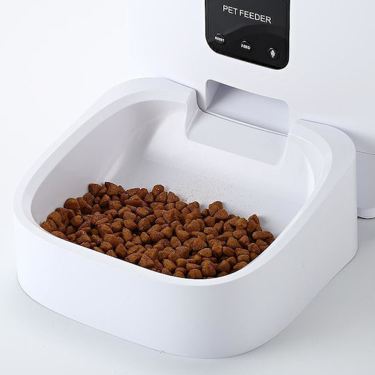 Smart Αυτόματη Πλαστική Ταΐστρα για Σκύλο & Γάτα 5lt σε Λευκό Χρώμα με Wi-Fi