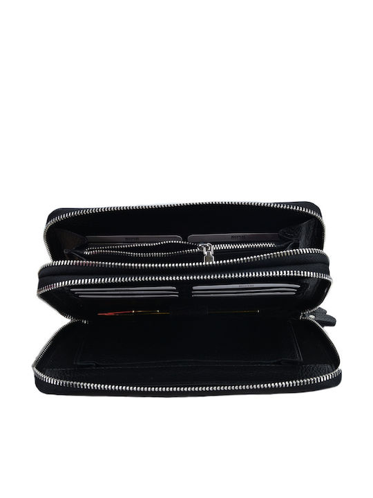 Large Leather Women's Wallet Classic Black