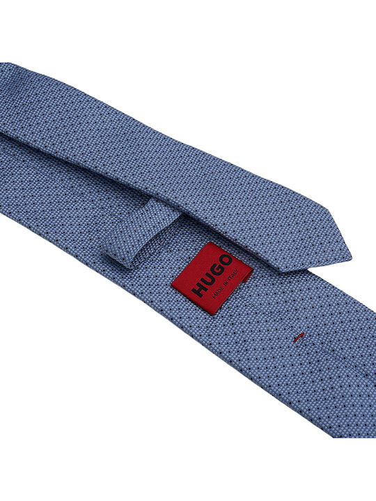 Boss Men's Tie Silk Printed in Light Blue Color