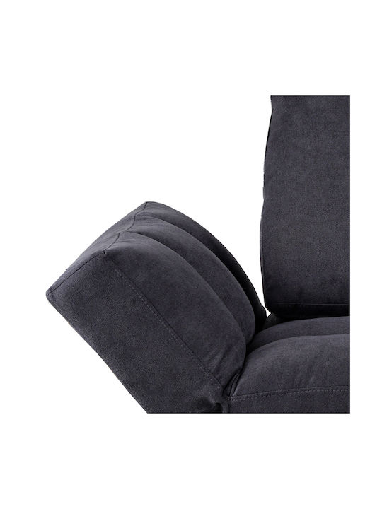 Jackie Three-Seater Couch Bed Charcoal 190x80x75cm