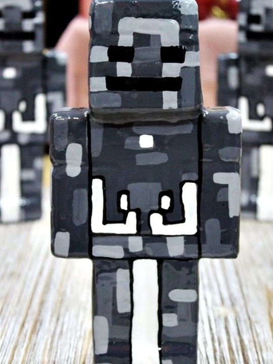 Πασχαλινή Λαμπάδα Minecraft Στρογγυλή 20.5εκ. Γκρι (Διάφορα Σχέδια)