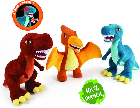 Jucărie de pluș muzicală Jemini cu lumină, Velociraptor, 25cm