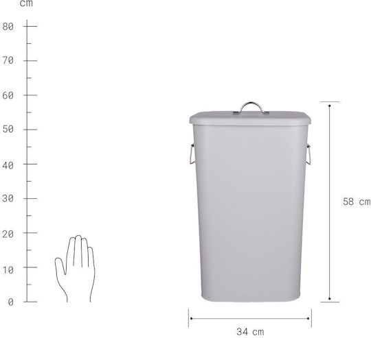 Butlers Grove Кошче Binster за Боклук Метално Сиво 41л