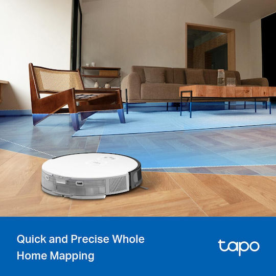 TP-LINK Tapo RV20 Aspirator Robot pentru Aspirare & Spălare cu Cartografiere și Wi-Fi Albă