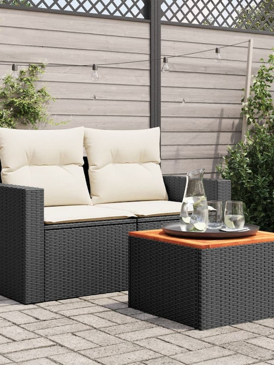 Sitting Room Table for Small Outdoor Spaces Black 55x55x37cm