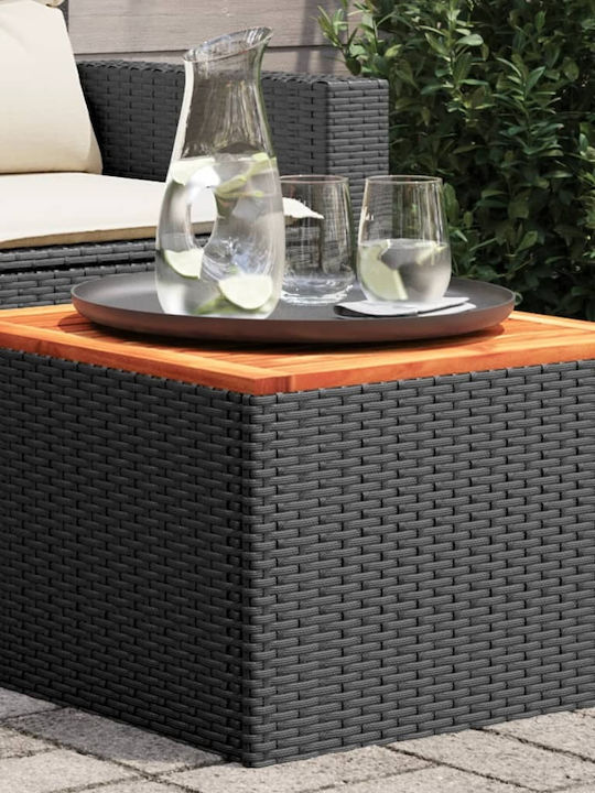 Sitting Room Table for Small Outdoor Spaces Black 55x55x37cm