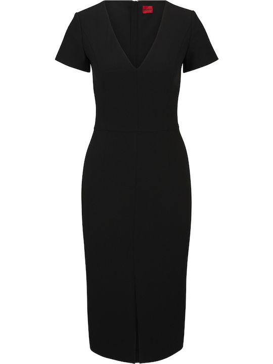 Sommer Midi Damenkleid Schwarz