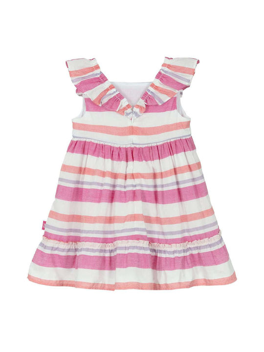 Tutto Piccolo Mädchen Kleid Gestreift Rosa