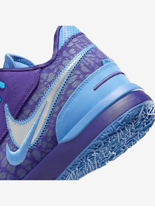 LeBron NXXT Gen AMPD Low Basketball Shoes Field Purple / Metallic Silver / University Blue