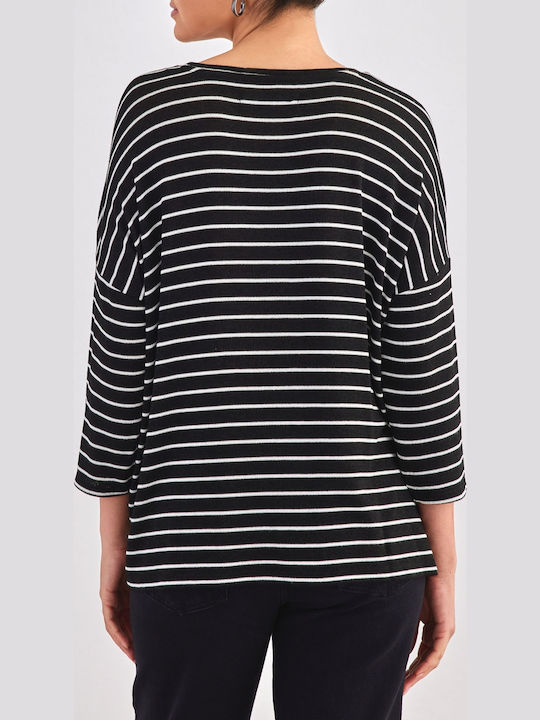 Snow Women's Long Sleeve Sweater Striped Pastel Lavender