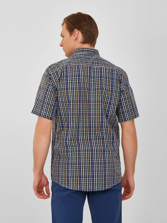 B.S Bags Men's Shirt Short Sleeve Checked Green