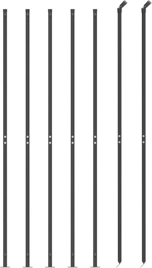 vidaXL Wire Fencing Galvanized with PVC Coating Set Gray 1.4x10m
