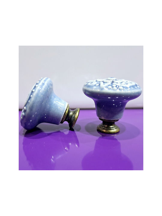 Premier Antique Knob Furniture made of Zamak & Porcelain & Metallic Bronze 35mm (Center Distance 35mm) 11848-000-ARG1 1pcs