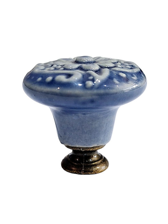 Premier Antique Knob Furniture made of Zamak & Porcelain & Metallic Bronze 35mm (Center Distance 35mm) 11848-000-ARG1 1pcs
