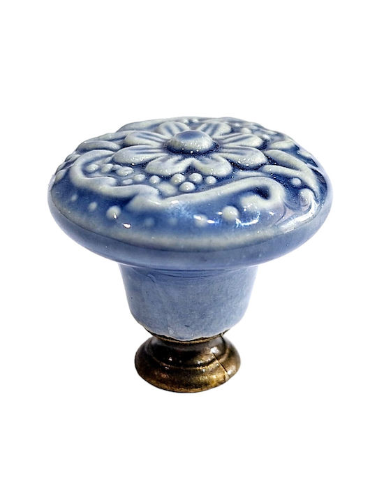 Premier Antique Knob Furniture made of Zamak & Porcelain & Metallic Bronze 35mm (Center Distance 35mm) 11848-000-ARG1 1pcs
