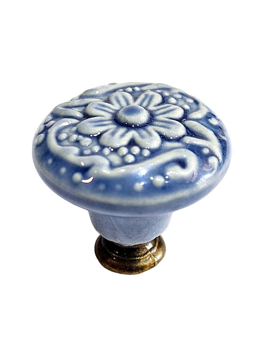Premier Antique Knob Furniture made of Zamak & Porcelain & Metallic Bronze 35mm (Center Distance 35mm) 11848-000-ARG1 1pcs