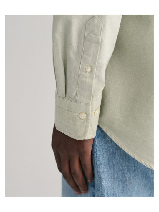 Long-sleeved Cotton Shirt Green