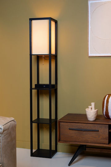 Lucide Lightning Floor Lamp H162.7xW26cm. with Socket for Bulb E27 Black
