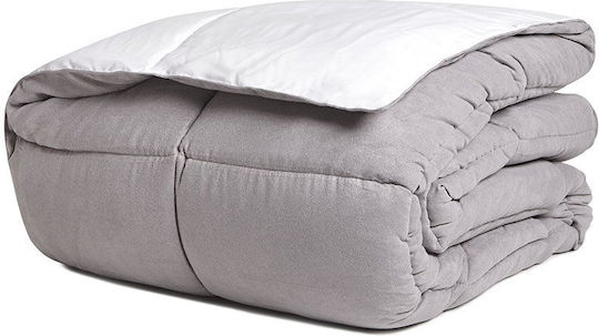 Aigaion Übergröße 220x240cm Velvet Touch Pearl Grey & White