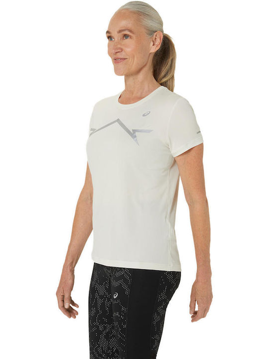 ASICS Women's Athletic Blouse Short Sleeve Ecru