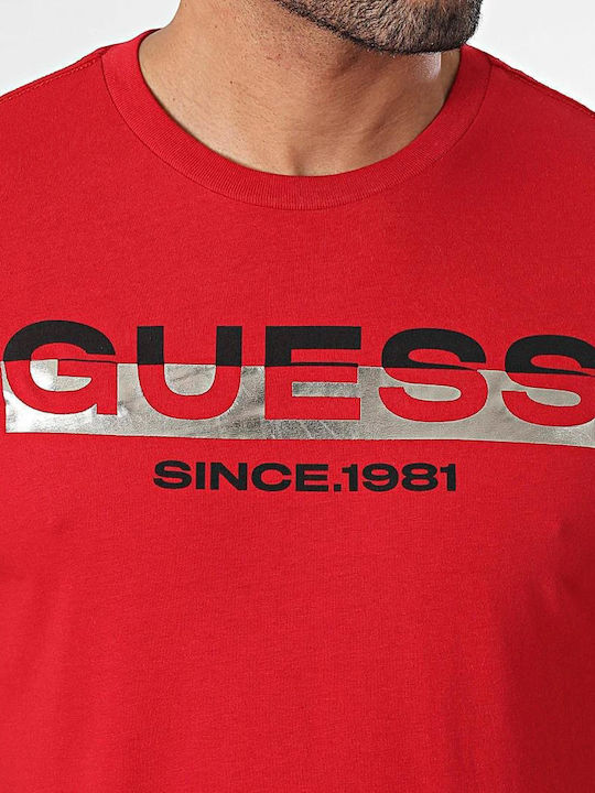 Guess Men's T-shirt Chili Red