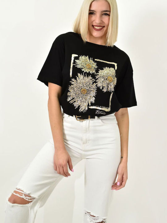 Women's T-shirt Floral Black 248018840
