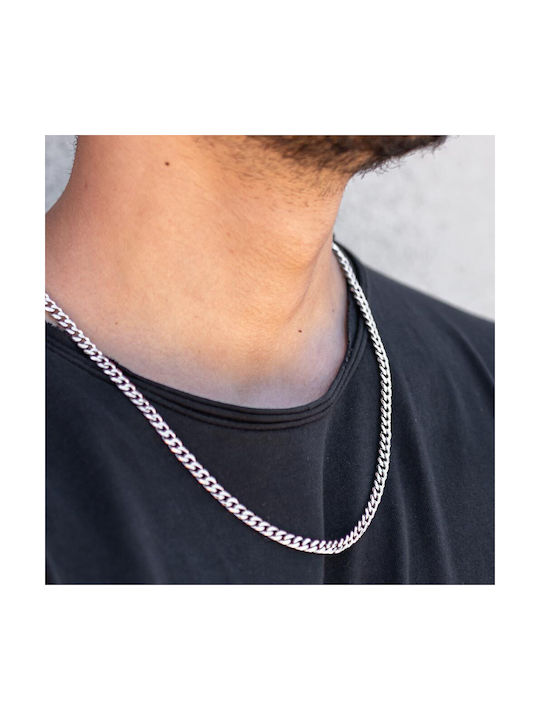 Piercing.gr Herren Kette Nacken aus Stahl Dünn Dicke 5mm und Länge 50cm