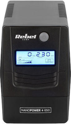 Rebel RB-4023 UPS Off-Line 650VA 360W with 2 Schuko Power Plugs