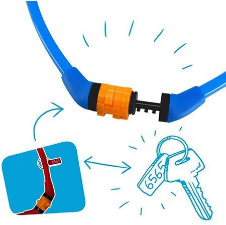 Crazy Safety Велосипедна катинарка с връзка с комбинация Зелена