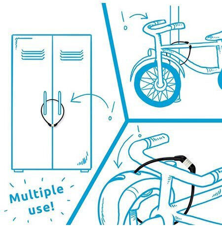 Crazy Safety Κλειδαριά Ποδηλάτου Κουλούρα με Συνδυασμό Ροζ