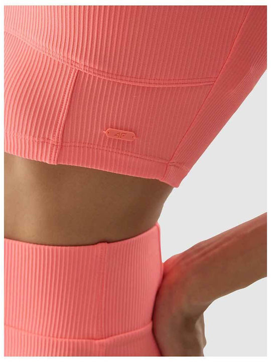 Γυναικείο Αθλητικό Crop Top Αμάνικο Ροζ