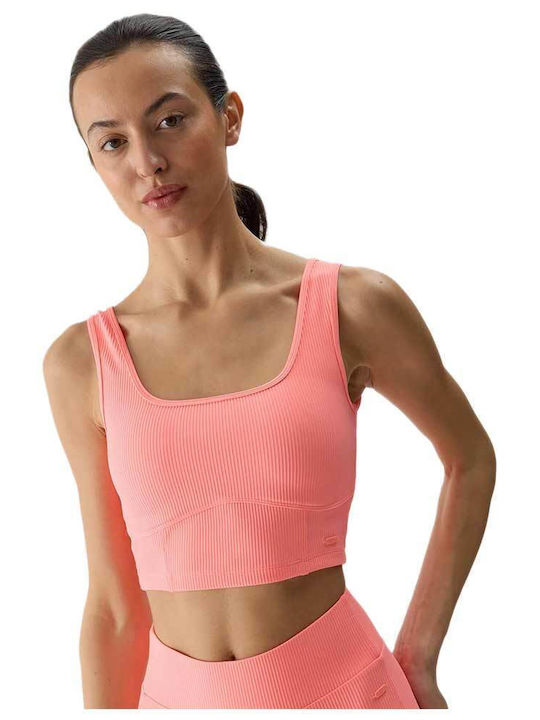 Γυναικείο Αθλητικό Crop Top Αμάνικο Ροζ