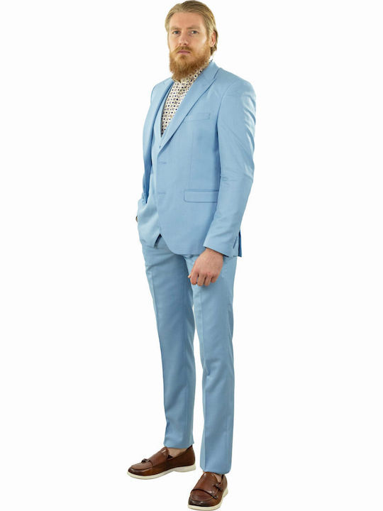 Sommer Herrenanzug mit Weste Blue
