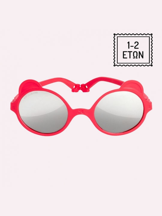 KiETLA Unbreakable Baby Kids Sunglasses with Polarized Mirror Lenses Red for 1-2 Years