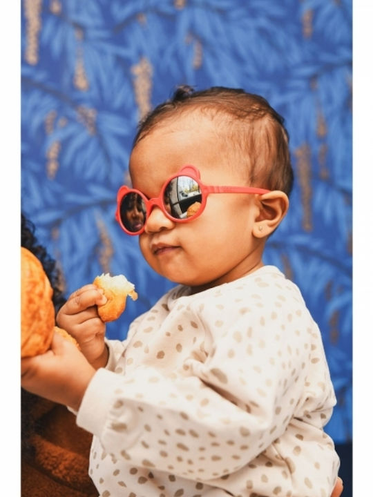 KiETLA Unbreakable Kids Sunglasses with Polarized Mirror Lens Red for 2-4 Years