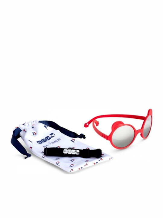 KiETLA Unbreakable Kids Sunglasses with Polarized Mirror Lens Red for 2-4 Years